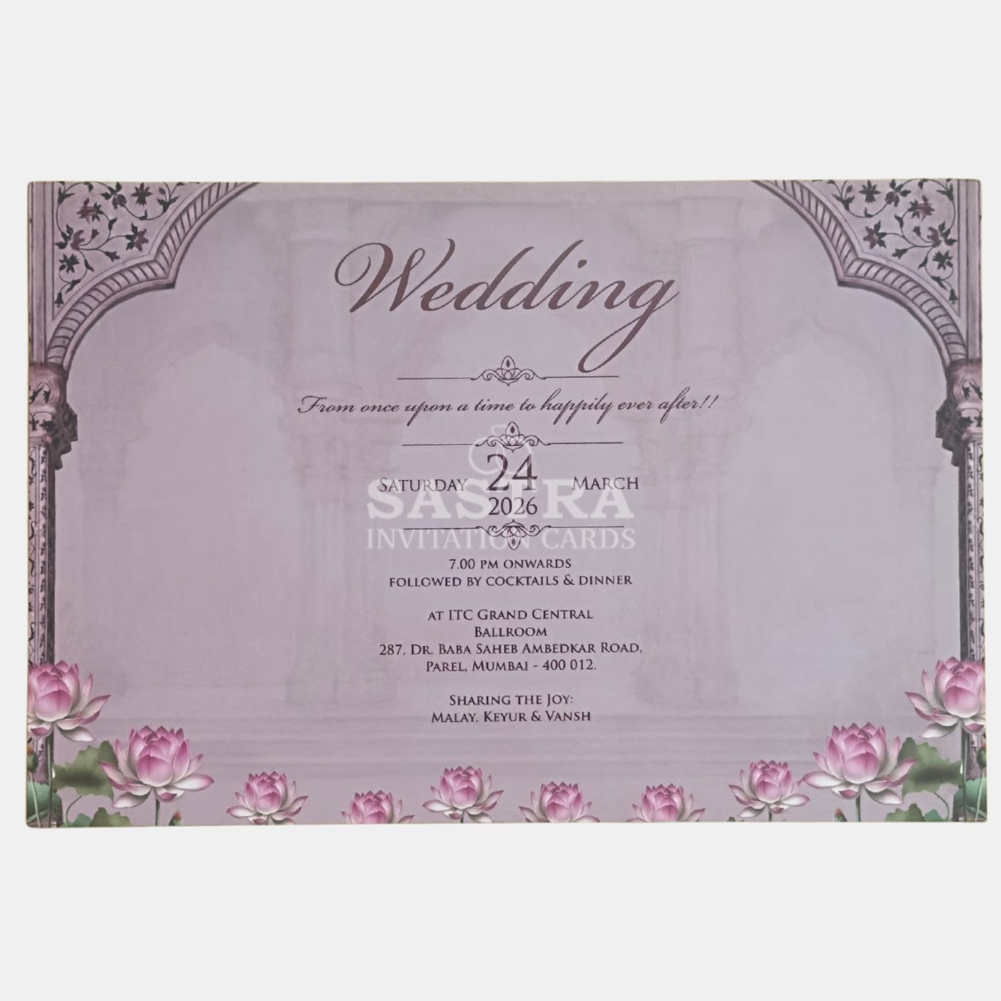 Elegant Floral & Elephant Blue Wedding Invitation