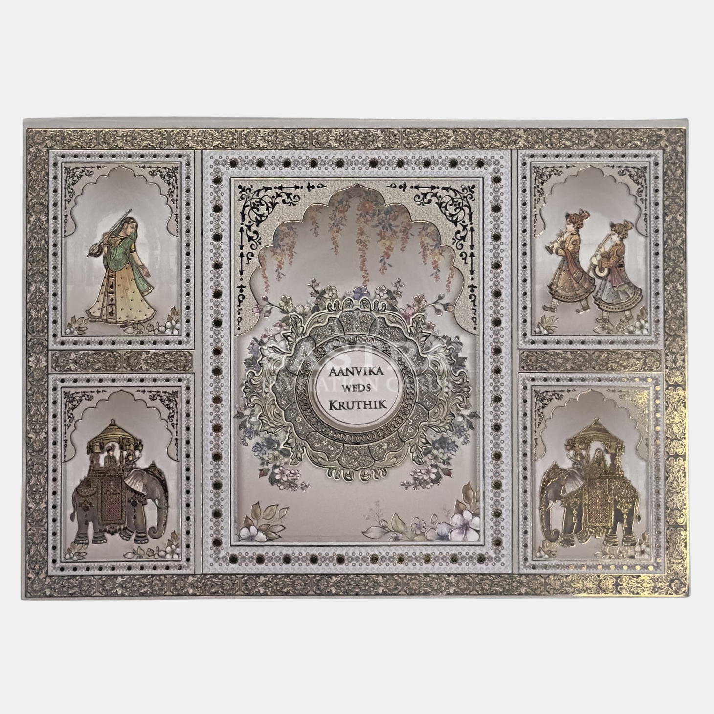 Elephant Frame Wedding Invitation Card