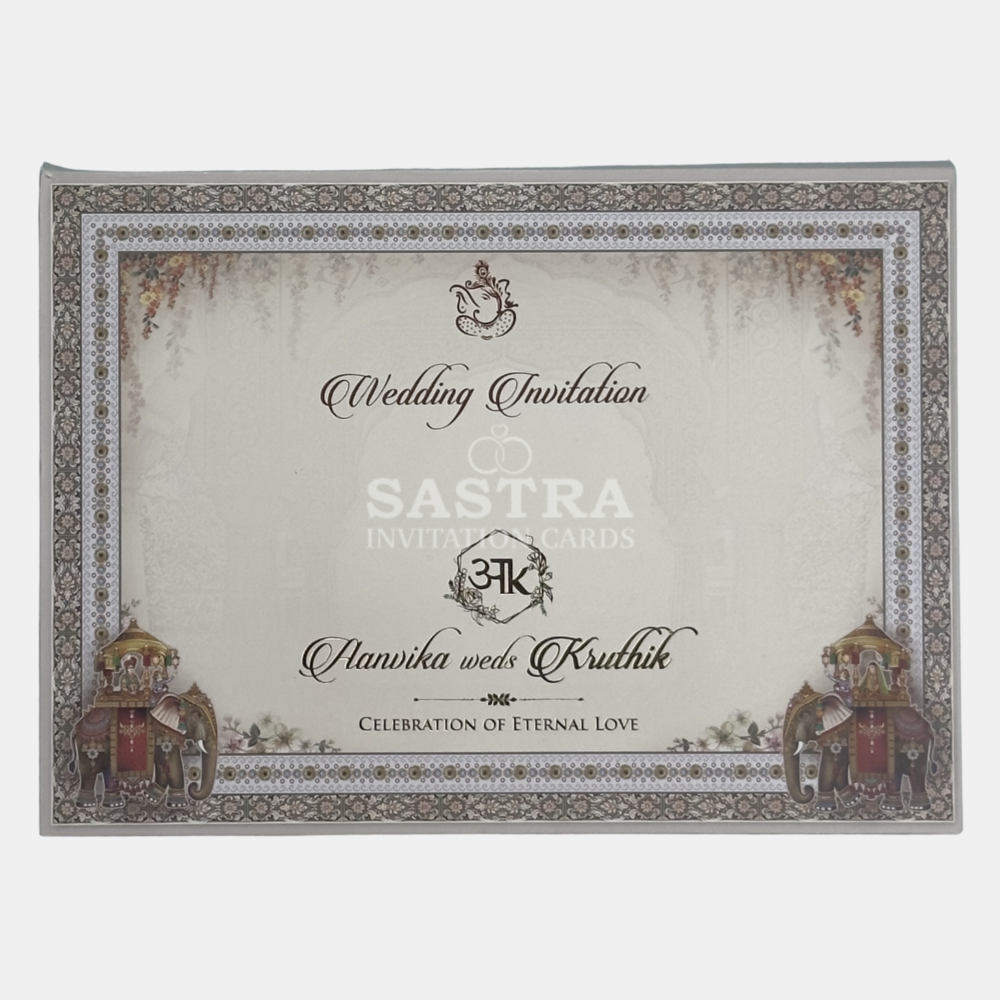 Elephant Frame Wedding Invitation Card