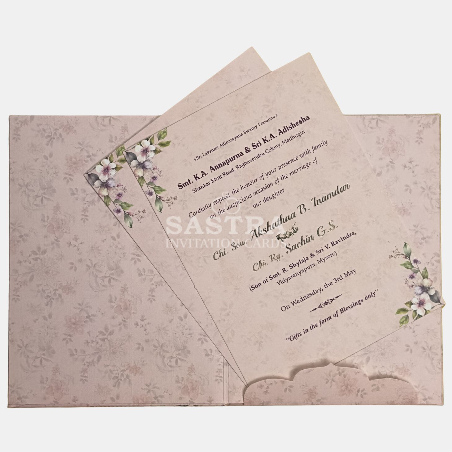 Floral Pastel Wedding Invitation