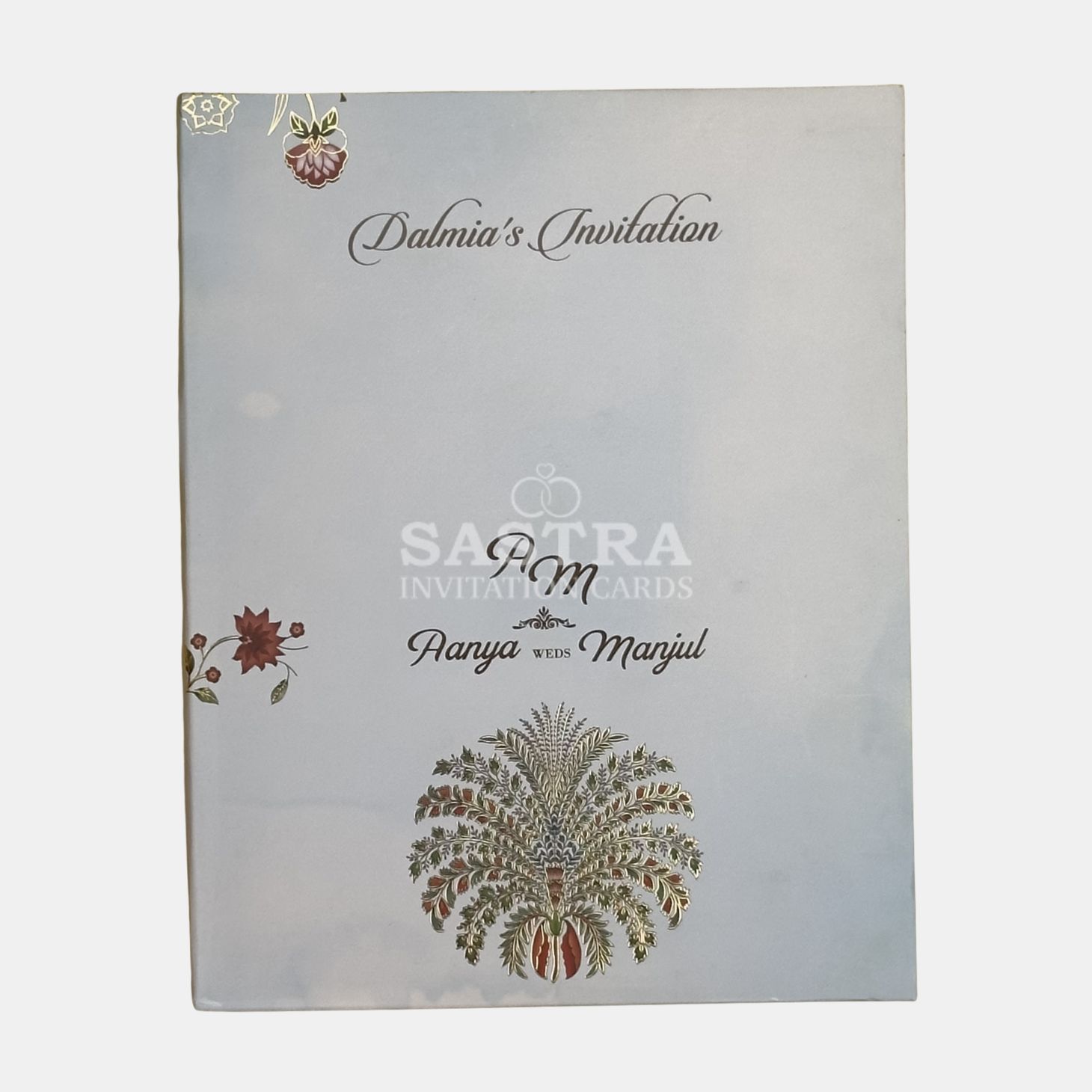 Luxury Floral Tree Wedding Invitation Card with Gold Foil
